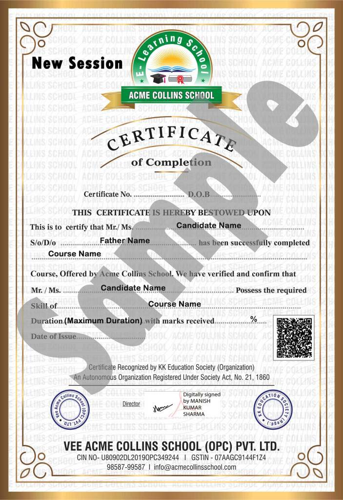 Sample Certificate For New Session